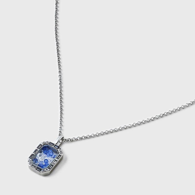Silver Plated Shaker Pendant Necklace - A New Day&#8482; Silver/Blue, 5 of 6