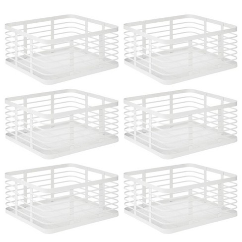 Mdesign Metal Wire Food Organizer Storage Bins Basket 6 Pack White Target