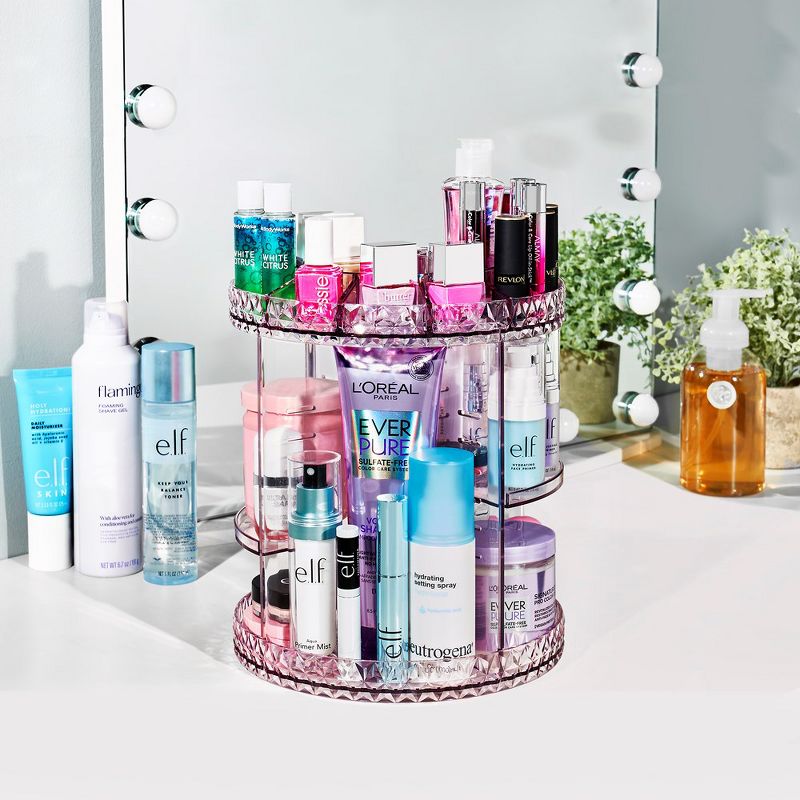 Sorbus 360 Rotating Makeup Organizer - Spinning cosmetics organizer, Adjustable Shelves for Make Up, Perfume & more (Purple), 2 of 17