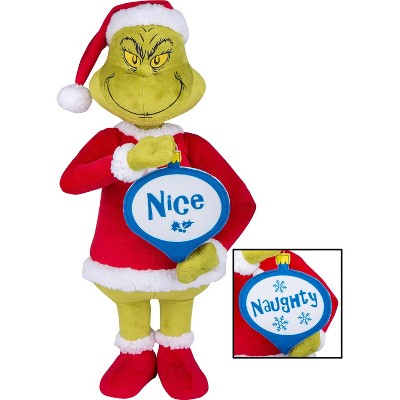 Gemmy Holiday Greeter Grinch w/Naughty and Nice Ornament OPP Dr. Seuss, Multicolored