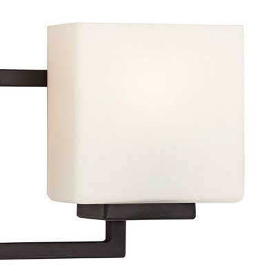 Bronze 22" Modern Wall Light with Opal Glass Shades