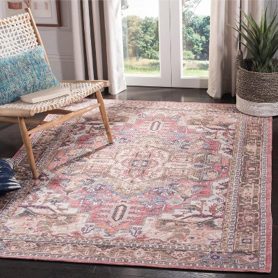 Ivory and Rust Cotton Chenille Flat Woven Area Rug 3' x 5'