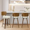 Bekrvio Swivel Counter Height Bar Stools Set of 1/2/3/4,26" Faux Leather Upholstered Bar Stools with Back & Bent Wood Frame for Kitchen Island - 3 of 4