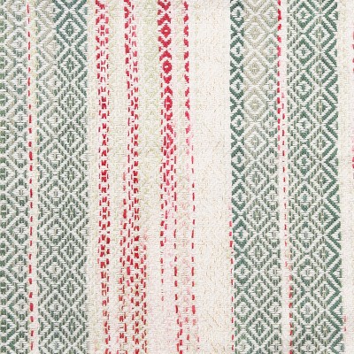 Cozy Nordic Christmas Red and Green Rectangular Throw Pillow