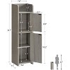 USIKEY Bathroom Storage Cabinet, Narrow Cabinet with Doors and Adjustable Shelves, Corner Bathroom Cabinet, Bathroom Storage for Small Spaces - 4 of 4