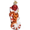 Old World Christmas Glass Blown Holiday Ornament, Chester Cheetah On Candy Cane - 2 of 4
