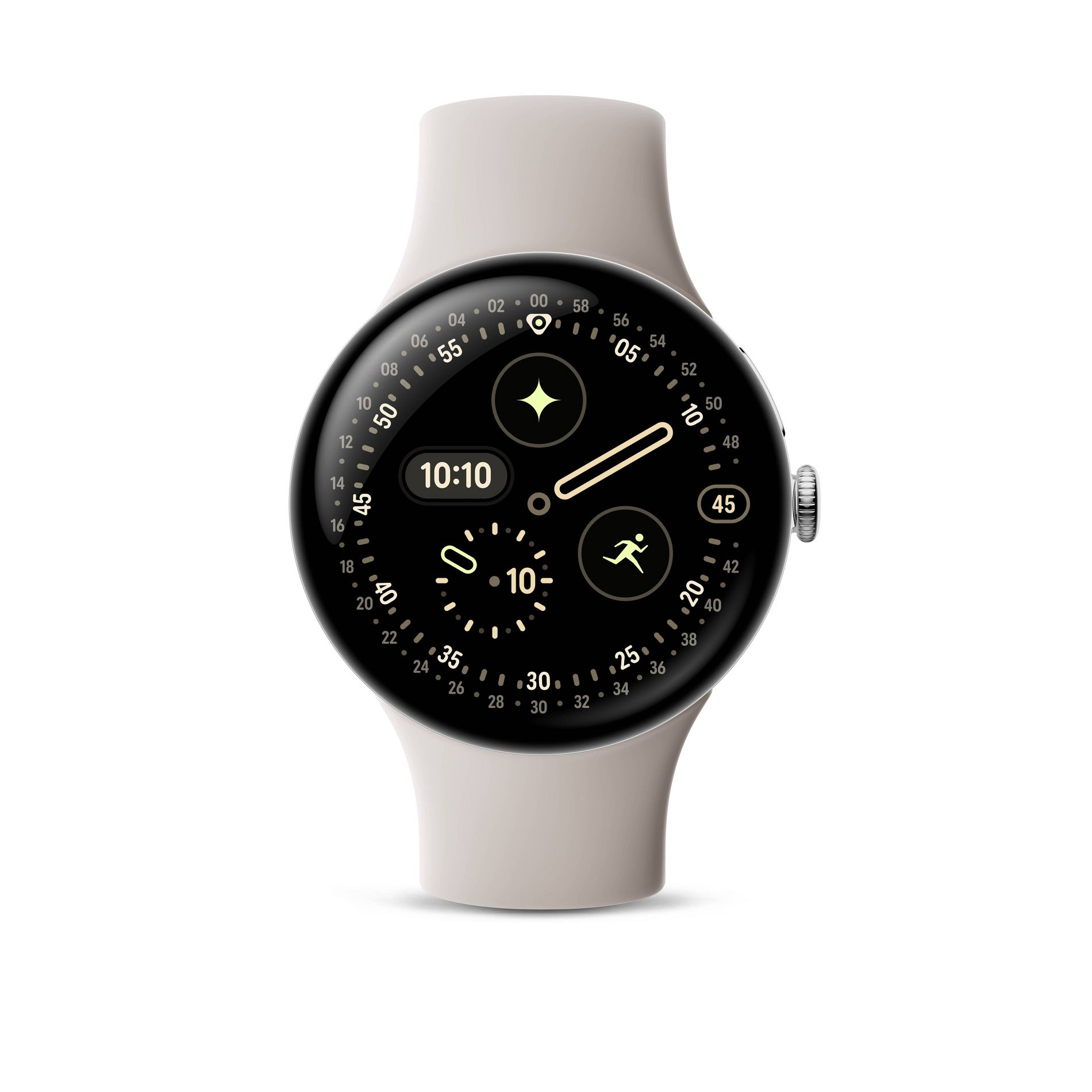 Google Pixel Watch 4 LTE 45mm Smartwatch - Polished Silver/Porcelain