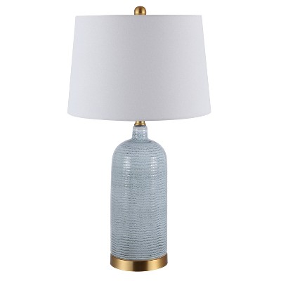 Stark Blue Glass 18-inch Gold-Finished Table Lamp