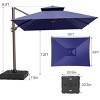 Crestlive Products 10' x 13' Patio Cantilever Umbrella Offset Double Top High-strength Aluminum Pole with 360°Rotation 5 Heights Adjustable Umbrella - 3 of 4