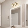 Beckett 2-Light Vanity Light - Dimmable Steel Fixture with Clear Seedy Glass Shades - 4 of 4