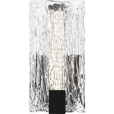 Winter Matte Black and Clear Textured Glass LED Wall Sconce