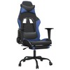 vidaXL Massage Gaming Chair with Footrest Black&Blue Faux Leather - 2 of 4