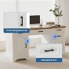 Acekool 58" Executive Desk with 5 Drawers & Cabinet, Farmhouse Style Home Office Desk for Work, Study, Writing, White - 4 of 4