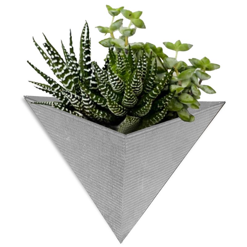 Modern Home Living Wall Galvanized Steel/Zinc Triangular Succulent/Herb Planter, 1 of 11