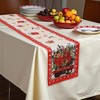 Unique Bargains Christmas Table Runner Light Blue White 72"x13" 1 Pc - 2 of 4