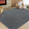 Area Rug Moroccan Geometric Rug Shag Rug High-Low Pile Indoor Carpet, 10'x13' Dark Gray - 2 of 4