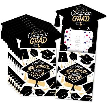 Big Dot of Happiness Goodbye High School, Hello College - Graduation Party Money and Gift Card Sleeves - Nifty Gifty Card Holders - Set of 8