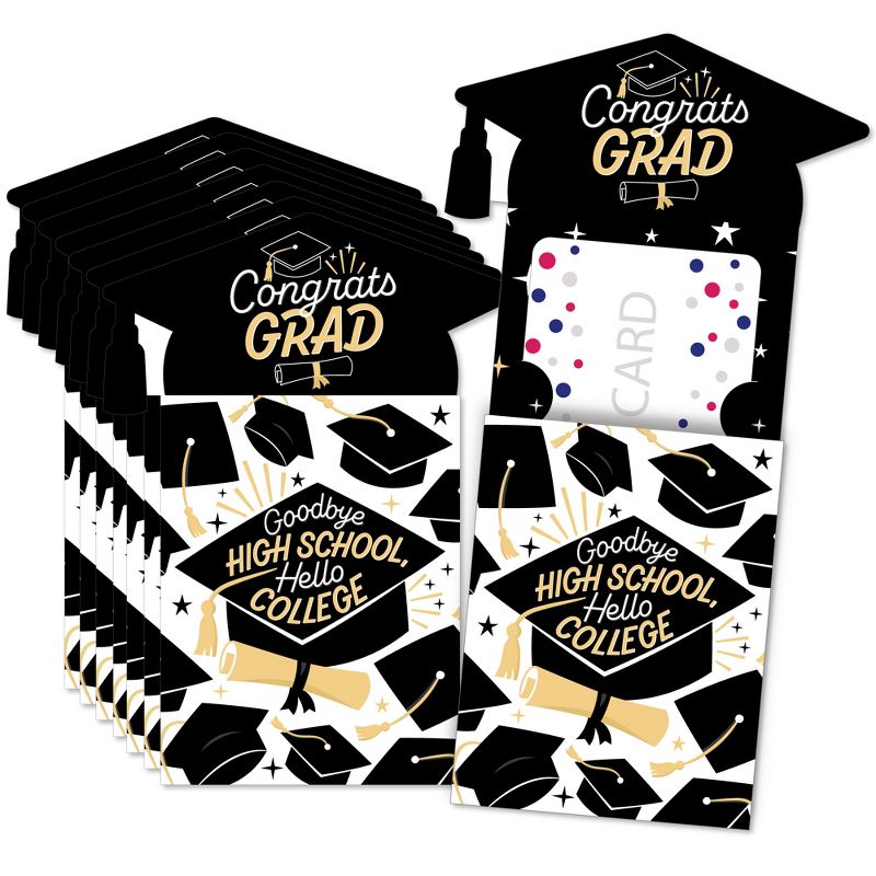 Big Dot of Happiness Goodbye High School, Hello College - Graduation Party Money and Gift Card Sleeves - Nifty Gifty Card Holders - Set of 8, 1 of 9