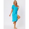 cheibear Women's Nightgown Button Down Short Sleeve Soft Modal Loose Pajama Sleepshirt - 2 of 4