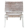 vidaXL Relaxing Chair White Natural Kubu Rattan and Solid Mahogany Wood - 2 of 4