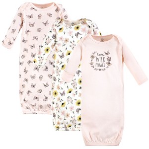 Touched by Nature Baby Girls Organic Cotton Gowns, Soft Wildflower - 1 of 4