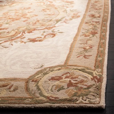 Ivory and Light Grey Hand-Tufted Wool 6' x 9' Area Rug