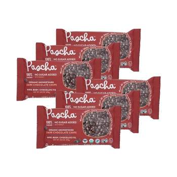 Pascha 100% Cacao No Sugar Added Organic Unsweetened Dark Chocolate Chips - Case of 6/8.8 oz