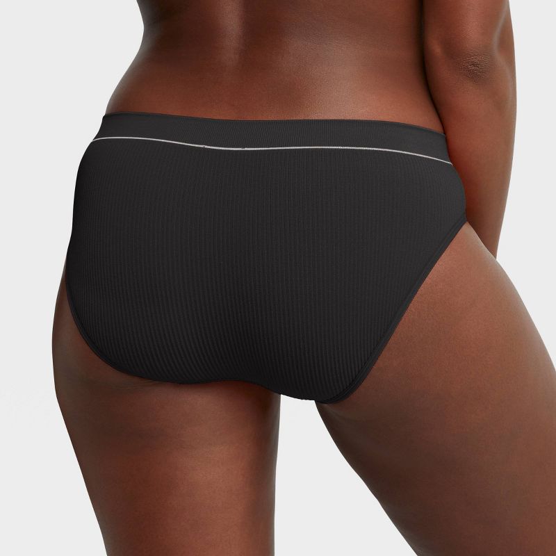 Hanes Originals Women&#39;s 3pk Ribbed Bikini Underwear - Black/Beige, 4 of 7