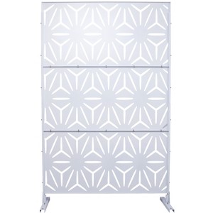 Grungis Matrix Metal Decorative Patio Screens,Freestanding Trellis Privacy Screen with Geometric Pattern for Deck Balcony Patio,76" H×48" W - 1 of 4