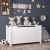 Kids Wooden Toy Box Storage with Safety Hinged Lid for Ages 2+ (White) - 2 of 4