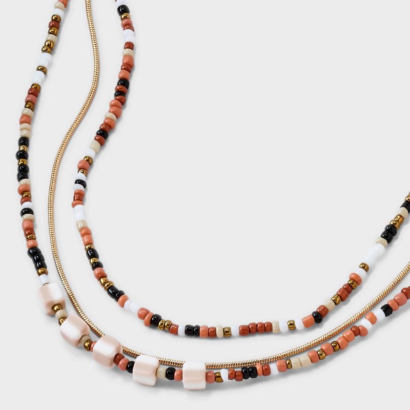 Mini Beaded and Disc Charm Layer Necklace - Universal Thread&#8482; Natural, 5 of 10