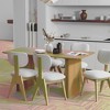 Lirago Solid Wood 67'' Rectangular Dining Table for 6 People Nordic Style Natural - 2 of 4