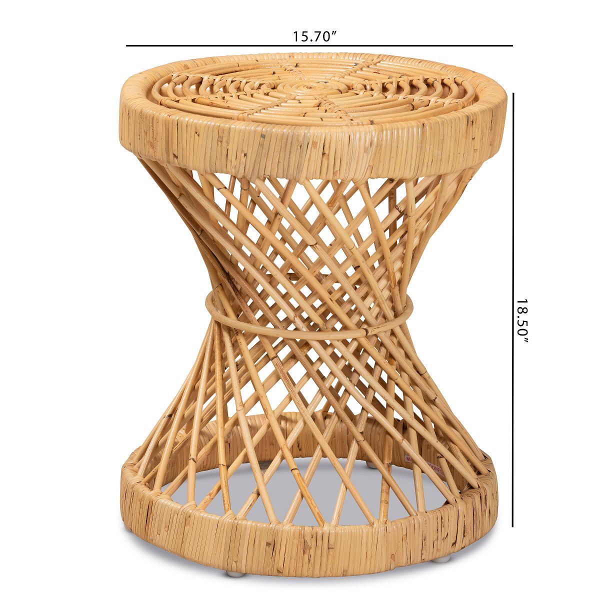 Baxton Studio Seville Modern and Contemporary Natural Finished Rattan End Table - thumbnail 6