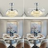 Ludomide Modern Invisible Retractable Blades Crystal Ceiling Fans With Lights And Remote, Polished Chrome Chandelier Fan With Dimmable Led Lights - 4 of 4