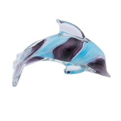 Beachcombers Purple/Blue Dolphin Glass Art