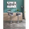 Lyngins Office & Bar Counter Height Bar Stool Set of 2,Modern Swivel Bar Stools with Chrome-Plated Metal Base, Height Adjustable Velvet Counter Stools - 2 of 4