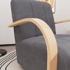 Mlmh & Kngwa 30.7"W Swivel Accent Chair,Modern Upholstered Club Chair with Wood Armrests - 4 of 4