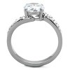 Slickblue Classic Women’s Engagement Ring with Round 8 mm CZ and Sparkling Pave Band, Sizes 5-10 - 3 of 4
