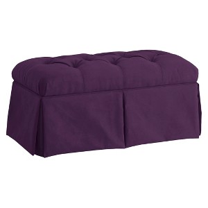 Skirted Storage Bench Purple Velvet - Skyline Furniture
