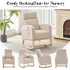 Rocking Chair with Foot Rest, Nursery Rocking Chairs with High Back, Glider Rocking Chair with Pocket, Nursing Chair Accent Living Room - 2 of 4