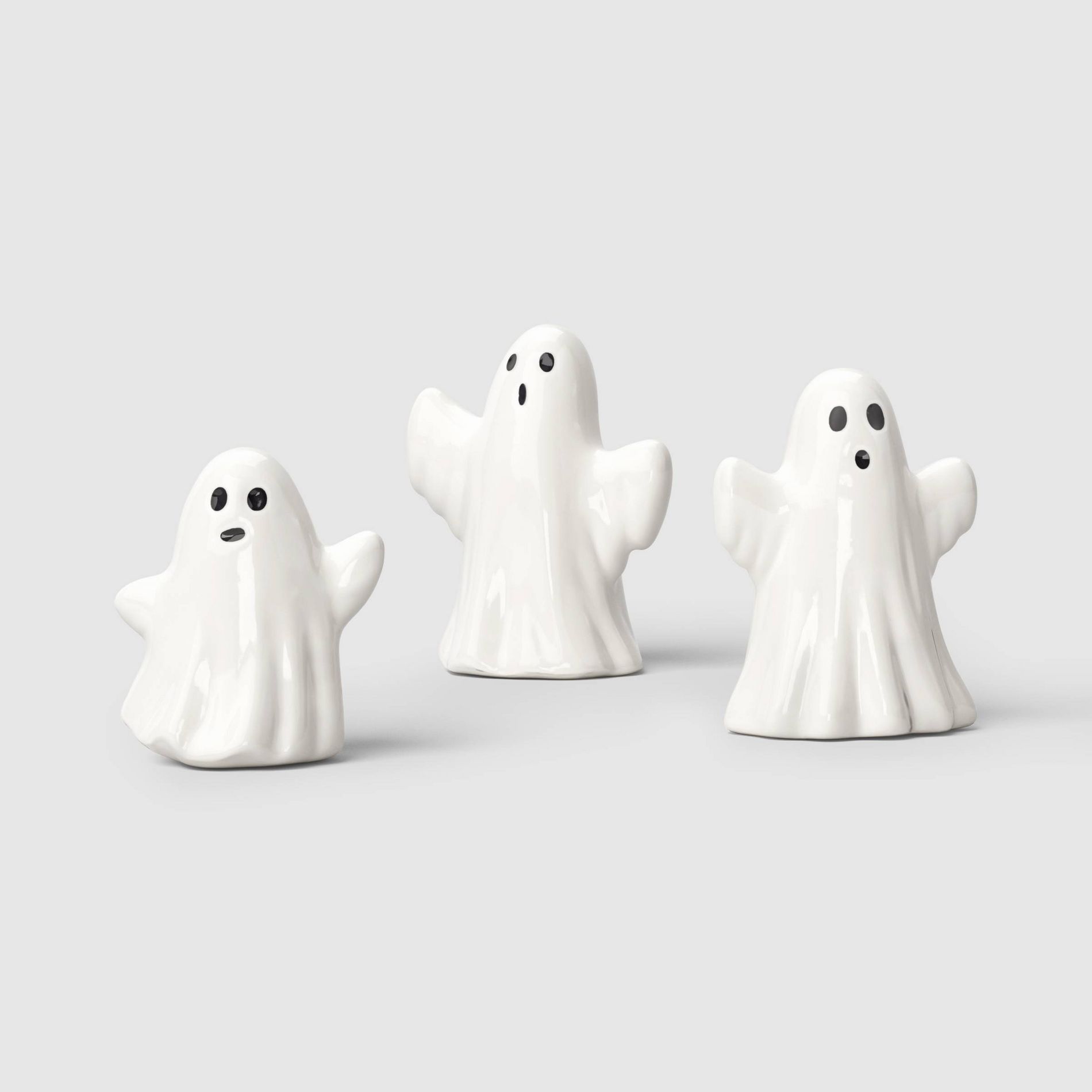 3pc Shiny Ceramic Ghosts Decorative Accent Set - Hyde and EEK! Boutique™