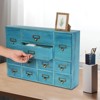YIYIBYUS Traditional 12 Tabletop Drawers Wood Chest Storage Cabinet - 2 of 4