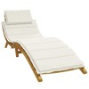 vidaXL Sun Lounger Cushion Melange cream 100% polyester Extra Long - 2 of 4