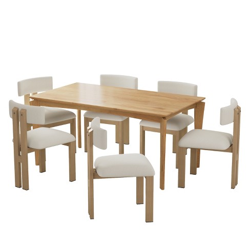 Christopher Knight Home Benao 7 Pieces  Wood and Metal Upholstered Dining Set - image 1 of 4