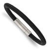 Chisel Stainless Steel Brushed and Polished Black Wire 8.25" Bracelet - 2 of 4