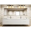 Vaughn 3-Light Vanity Light - Matte Black Steel with Opal Glass Shades, Dimmable, Damp Rated - 4 of 4