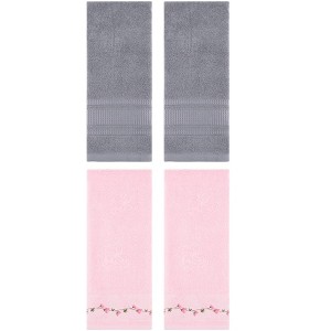 REGALWOVEN 4 Pcs Soft Absorbent Hand Towel for  Bathroom Kitchen 13" x 29" - 1 of 4