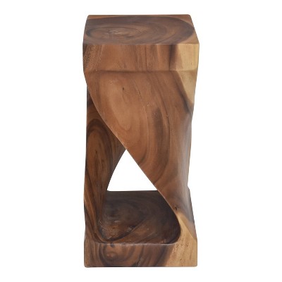 Solana Natural Acacia Wood Twist Accent Side Table