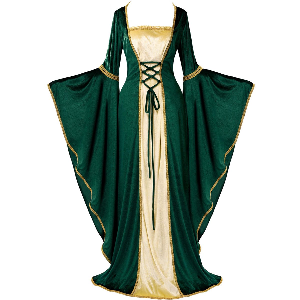Joyfy Women's Halloween Costume Renaissance Costume, Women Velvet Medieval Dress, Adult Irish Renaissance Dress for Women Halloween Cosplay Party - thumbnail 5