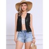 INSPIRE CHIC Women's Floral Crochet Hollow Out Sleeveless Open Front Vest Cardigan - 2 of 4